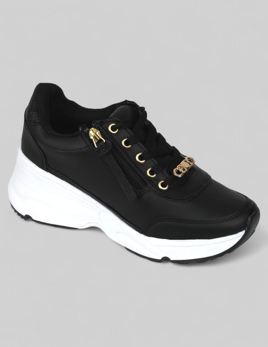 Tenis tipo deportivo Lady Piel vegana - Negro