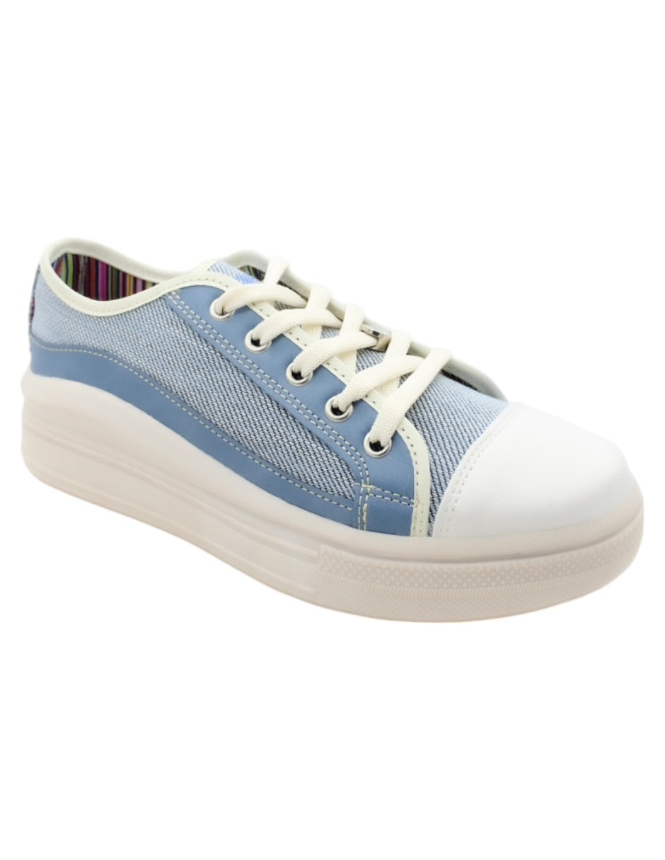 Tenis con cordones Exterior Textil Color Azul Para Mujer De RBCOLLECTION