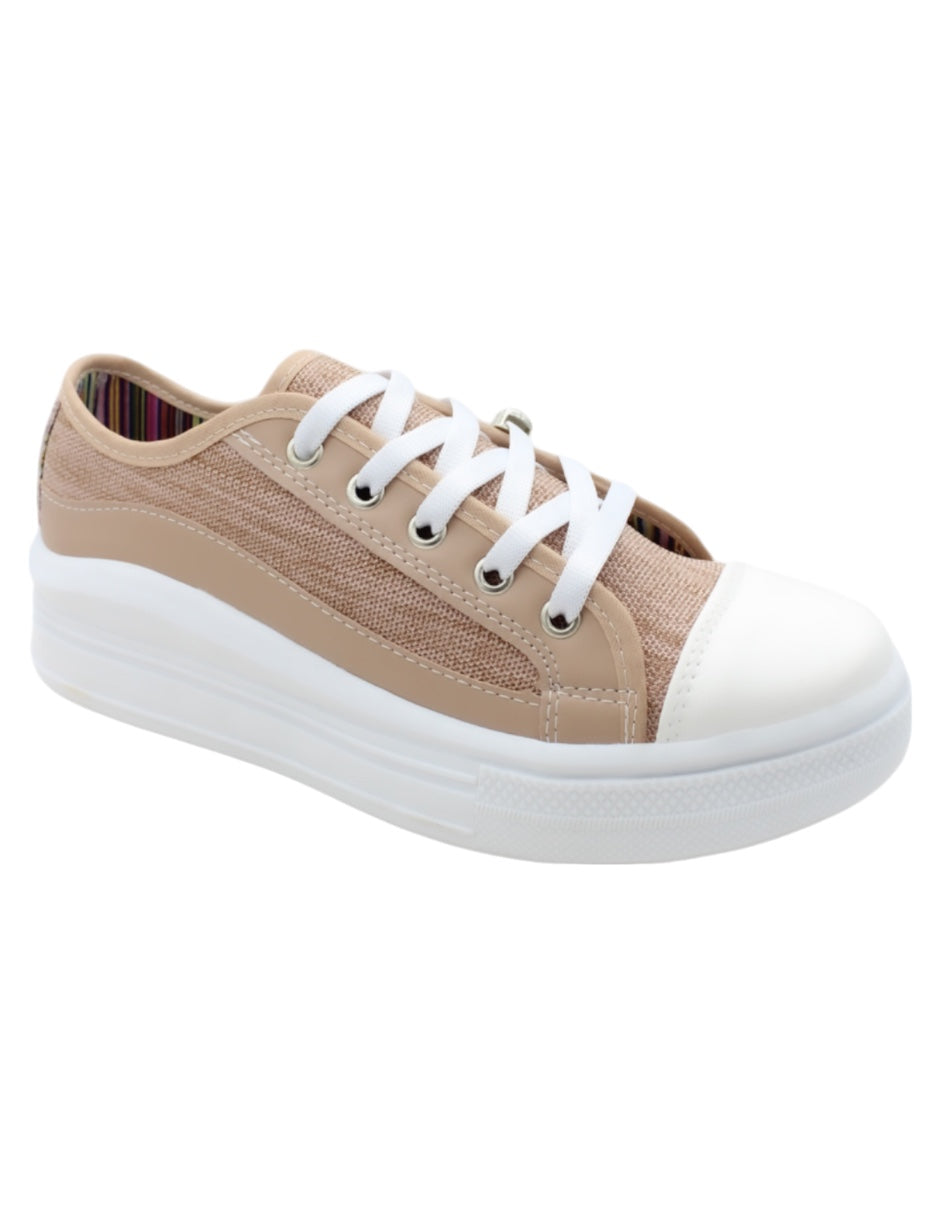 Tenis con cordones Exterior Textil Color Café Para Mujer De RBCOLLECTION