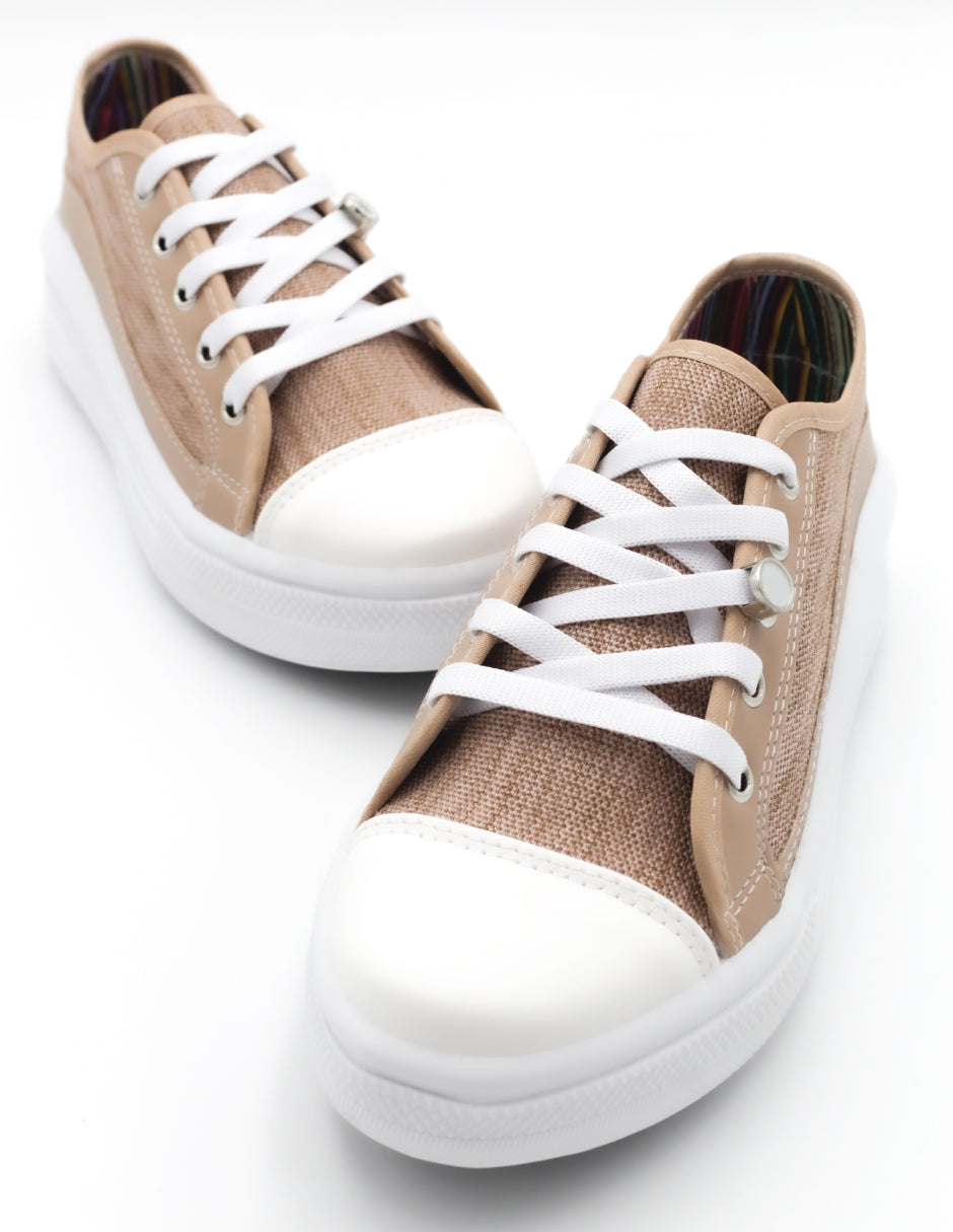 Tenis con cordones  Denim en Textil – Café