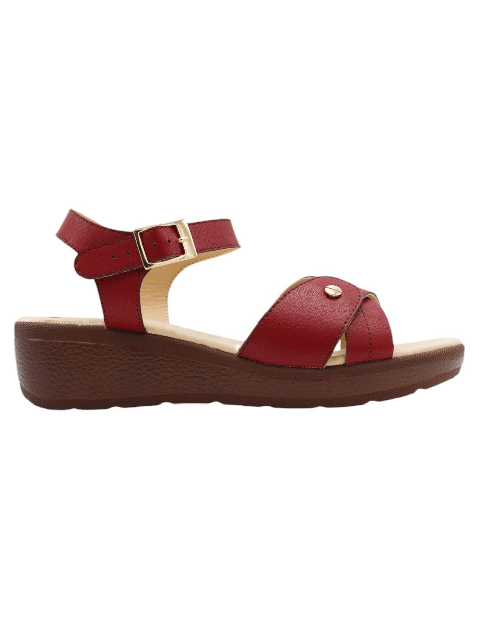 Sandalias con plataforma Pou en Piel vegana – Rojo