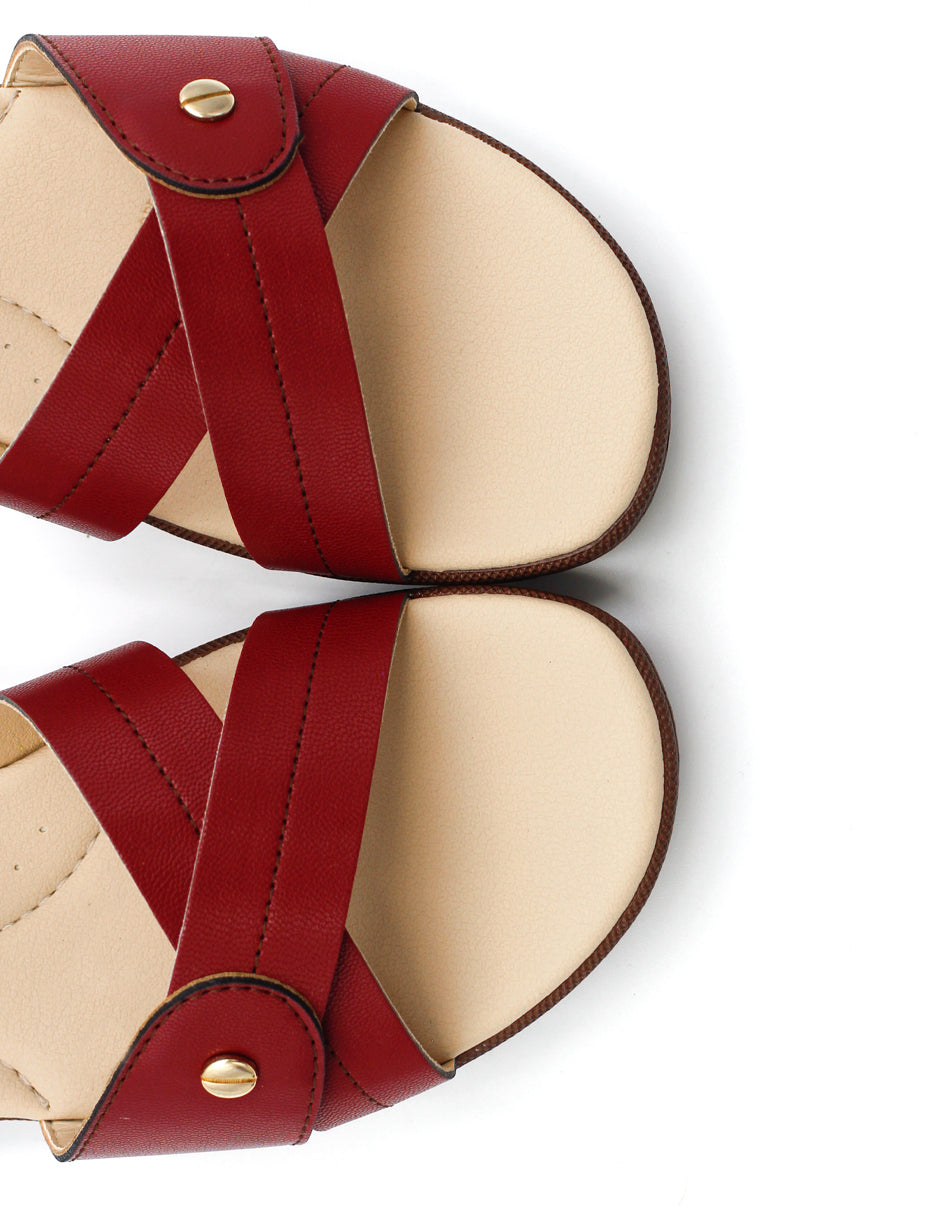 Sandalias con plataforma Pou en Piel vegana – Rojo