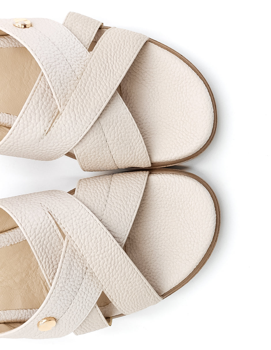 Sandalias con plataforma Pou en Piel vegana – Blanco