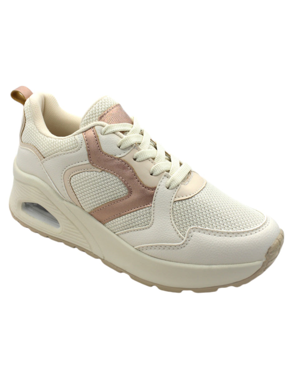 Tenis tipo deportivo Exterior Textil Color Beige  Para Mujer De RBCOLLECTION