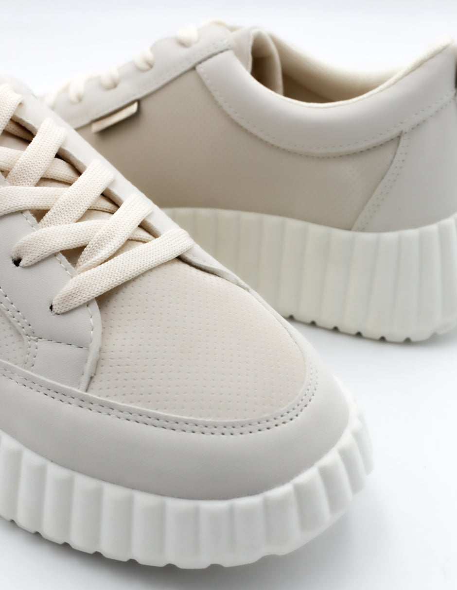 Tenis con cordones  NANCY en Textil – Rojo