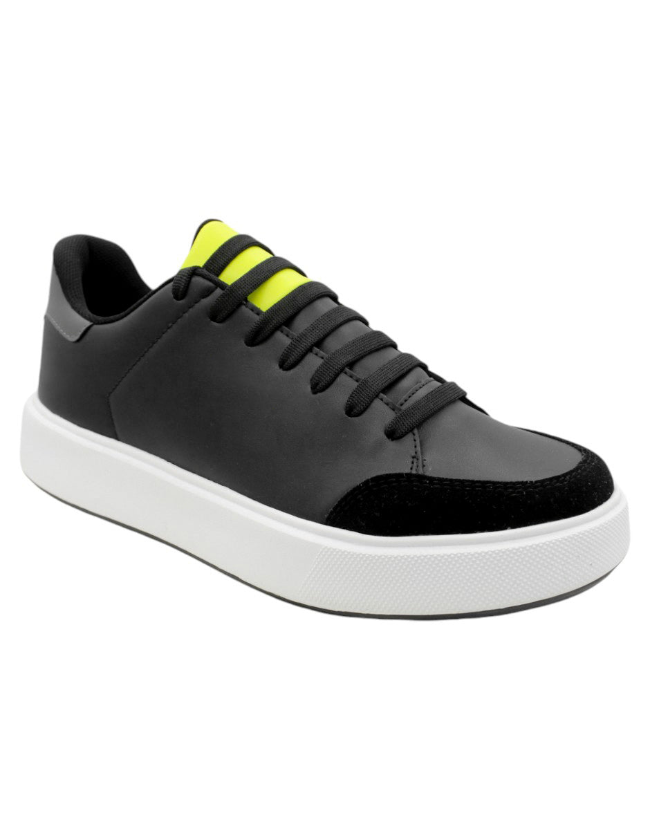 Tenis con cordones Exterior Piel vegana Color Negro Con Gris Para Hombre De RBCOLLECTION