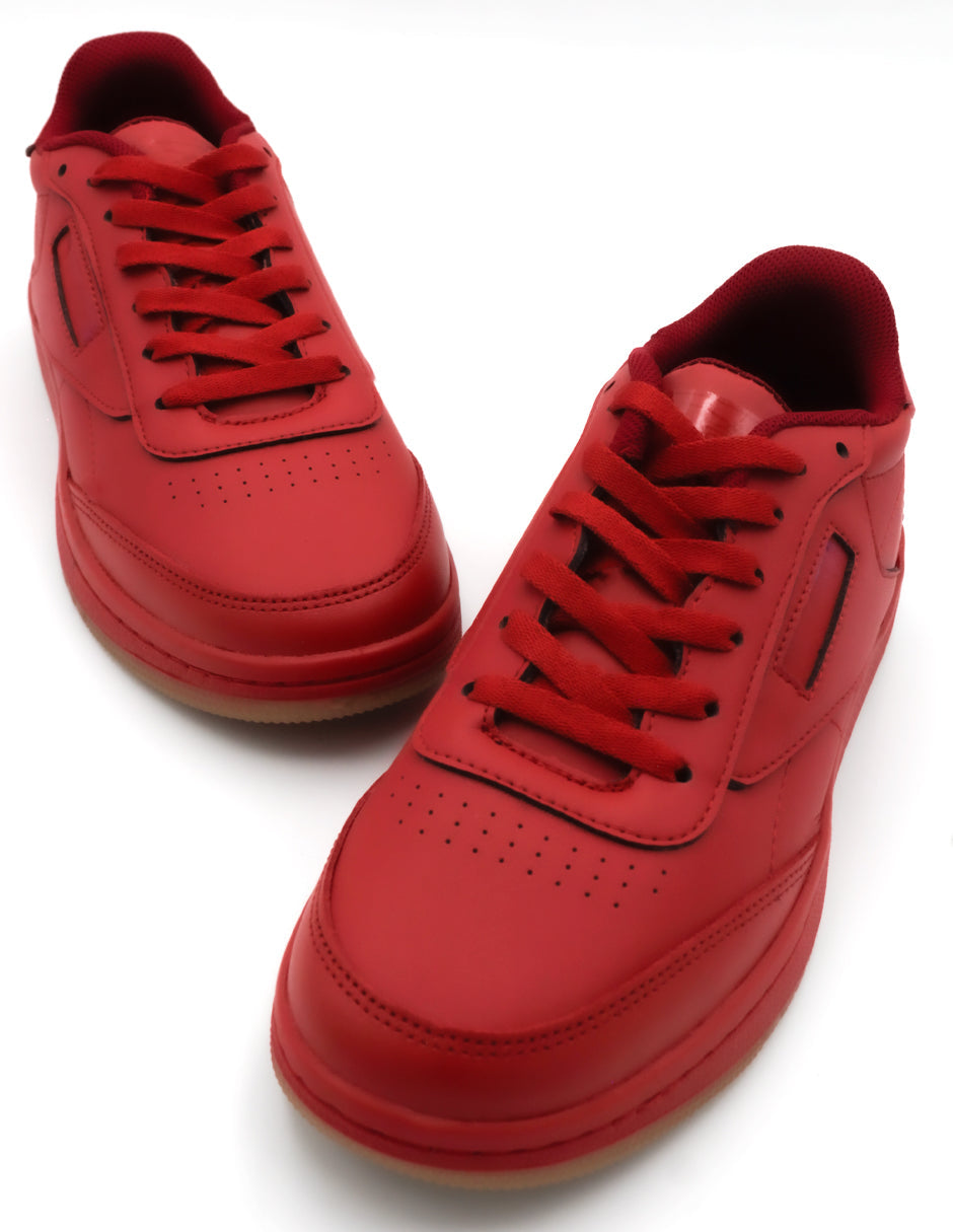 Tenis con cordones Ander en  Piel vegana - Rojo
