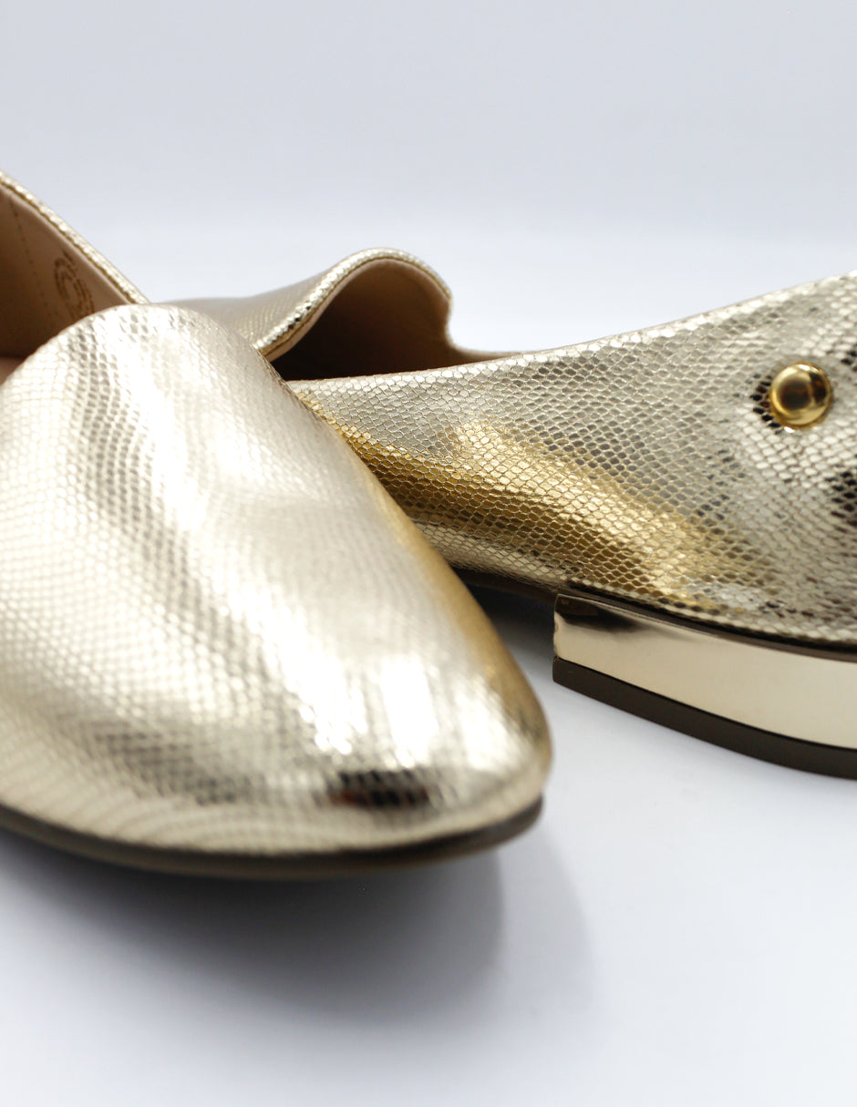 Flats puntales Daril en Textil – Oro