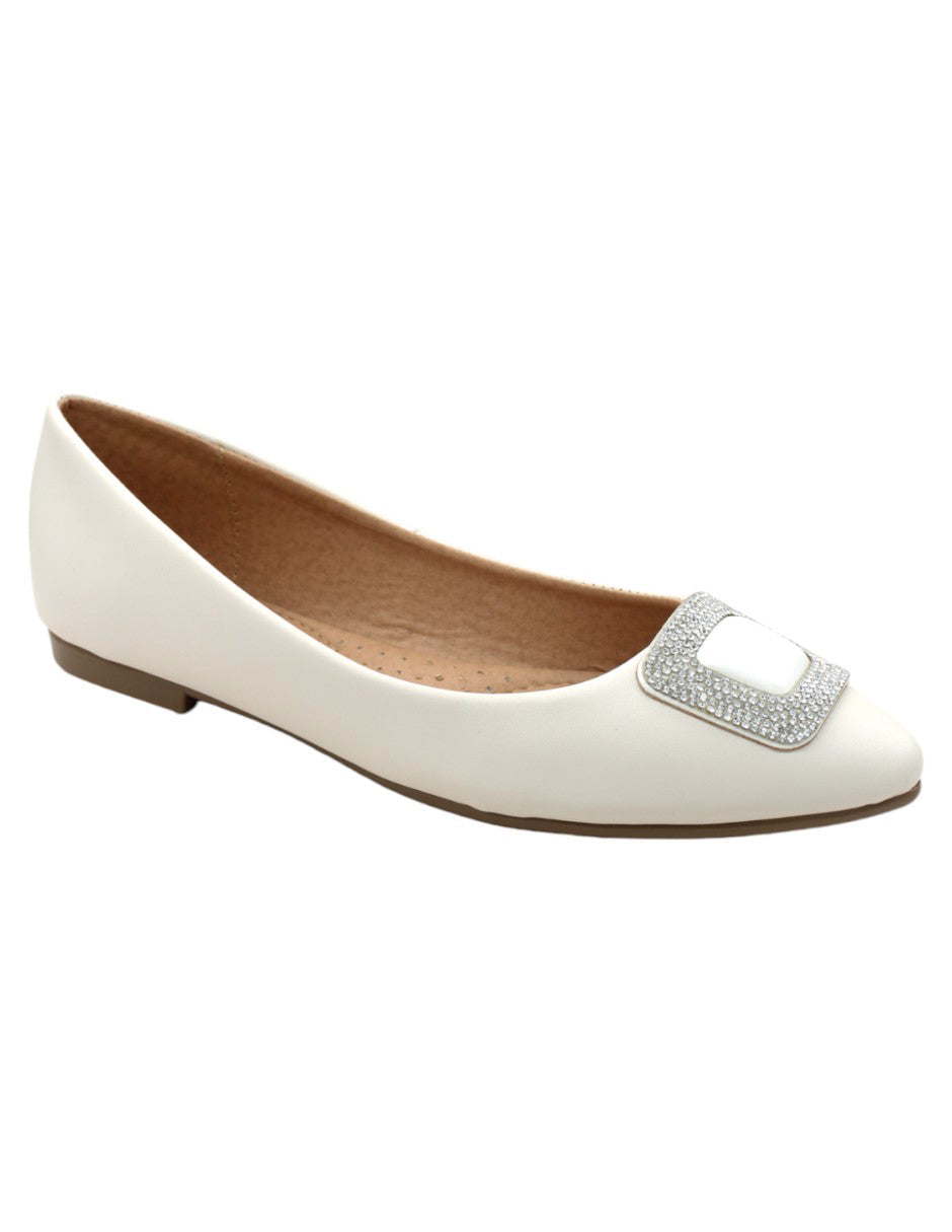 Flats puntales Exterior Piel vegana Color Blanco Para Mujer De RBCOLLECTION