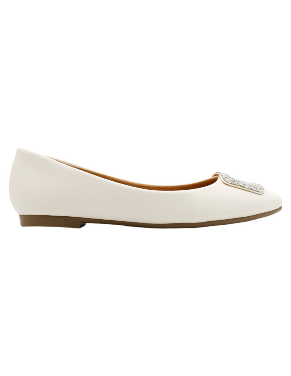 Flats puntales Classy en Piel vegana – Blanco