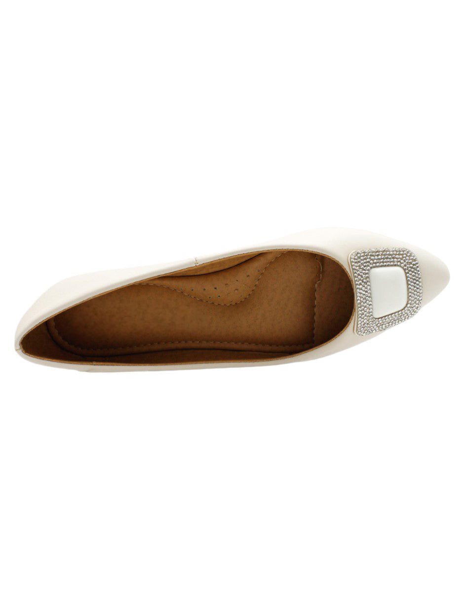 Flats puntales Classy en Piel vegana – Blanco