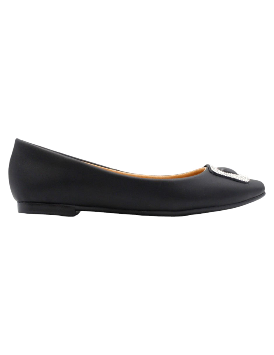 Flats puntales Classy en Piel vegana – Negro