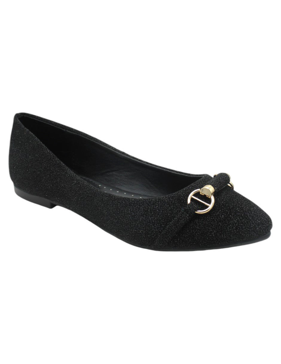 Flats puntales Exterior Piel vegana Color Negro Para Mujer De RBCOLLECTION