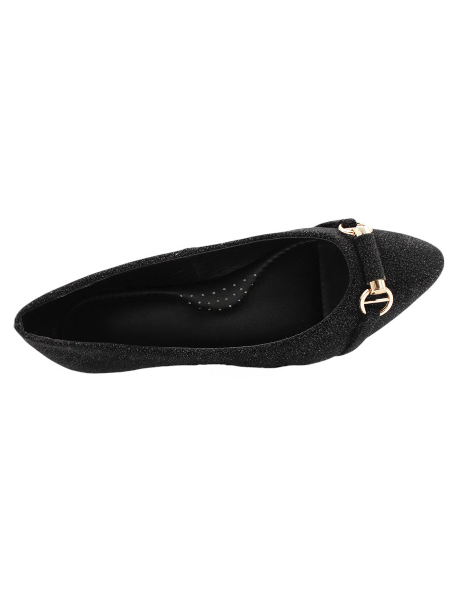 Flats puntales Classy en Piel vegana – Negro