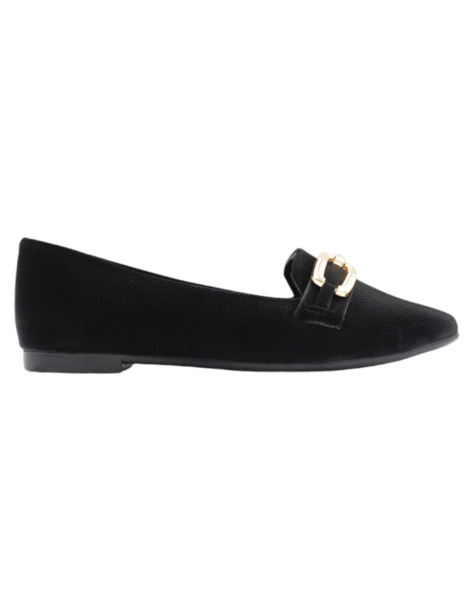 Flats puntales Classy en Piel vegana – Negro