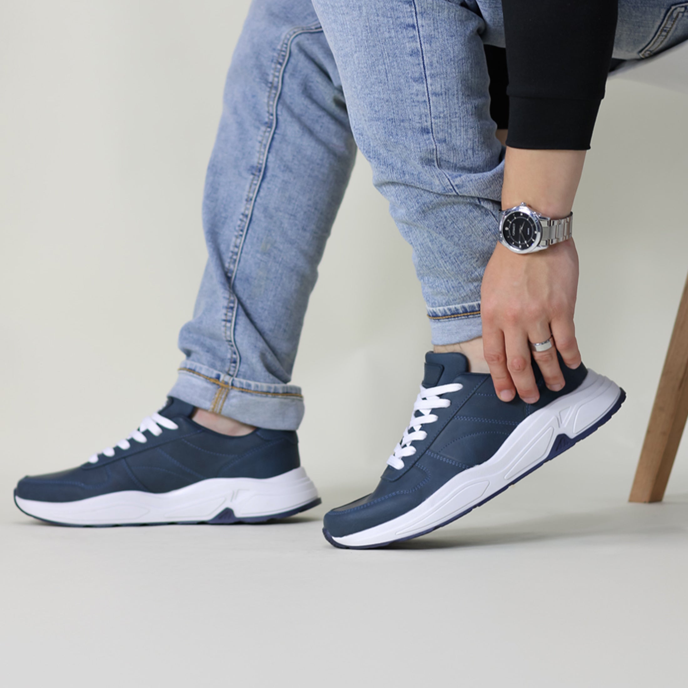 Tenis para entrenamiento Sport en Piel vegana – Azul