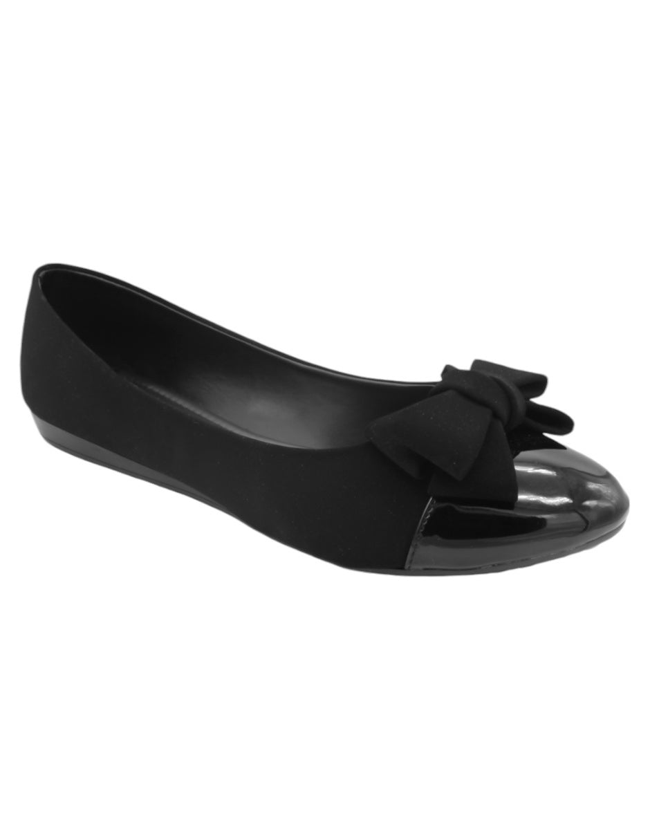 Flats puntales Exterior Gamuza Color Negro Para Mujer De RBCOLLECTION