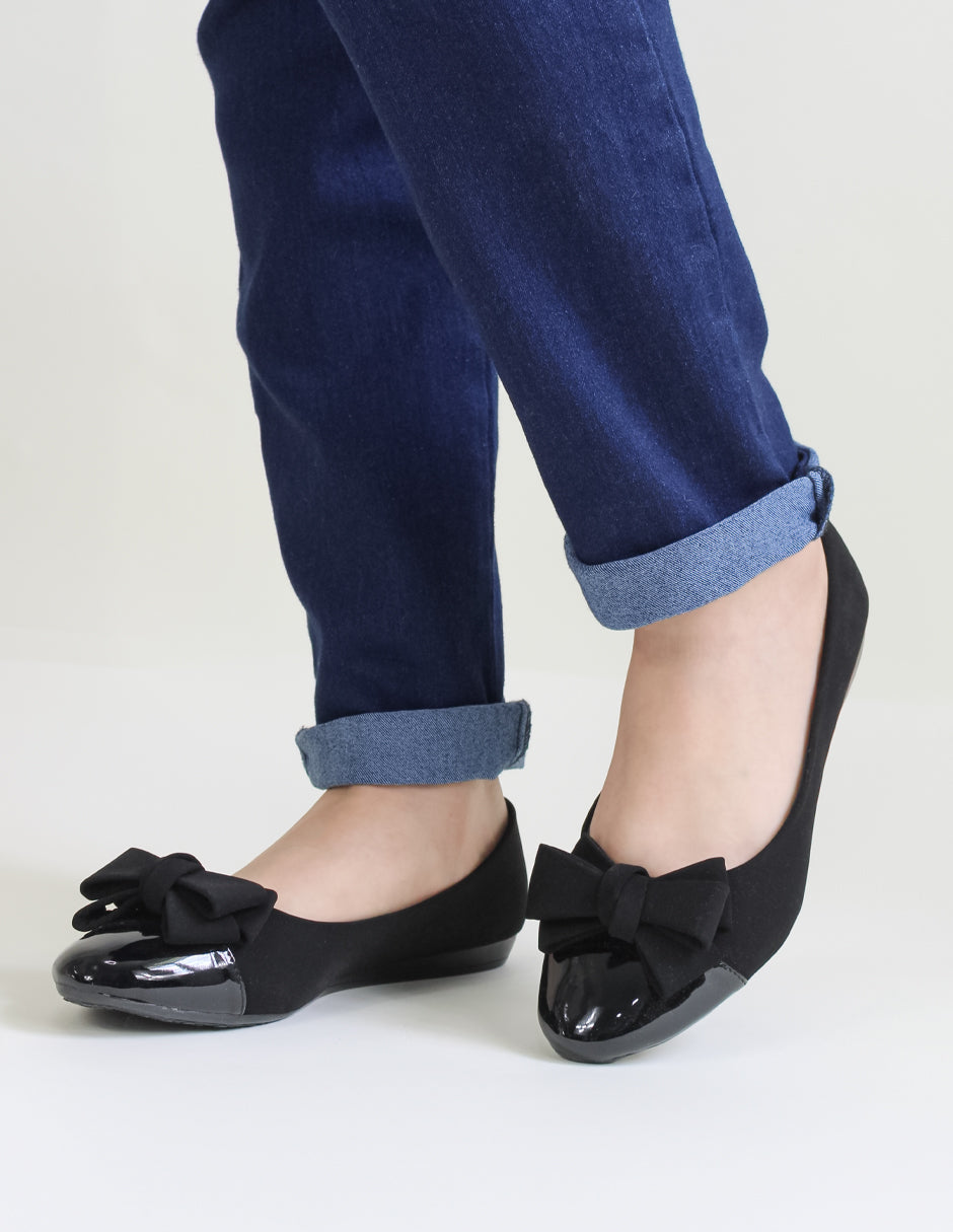 Flats puntales Rice en Gamuza – Negro