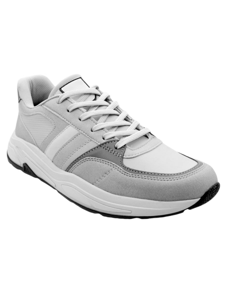 Tenis tipo deportivo Exterior Piel vegana Color Gris Para Hombre De RBCOLLECTION