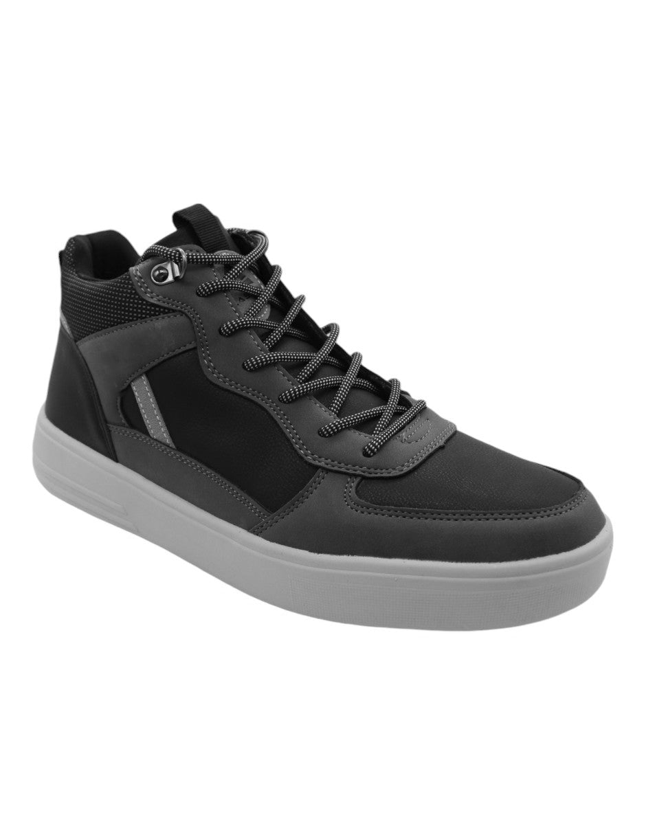 Tenis con cordones Exterior Piel vegana Color Negro Con Gris Para Hombre De RBCOLLECTION