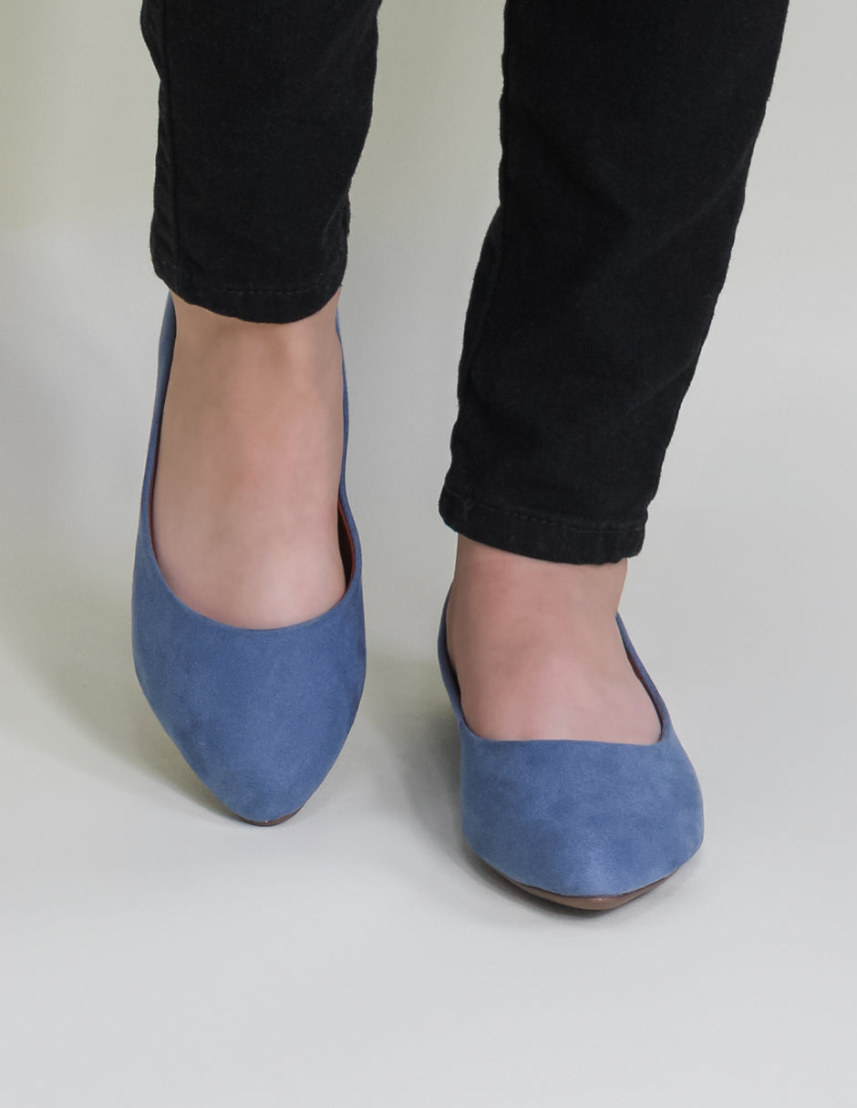 Flats puntales Onne en Gamuza – Azul