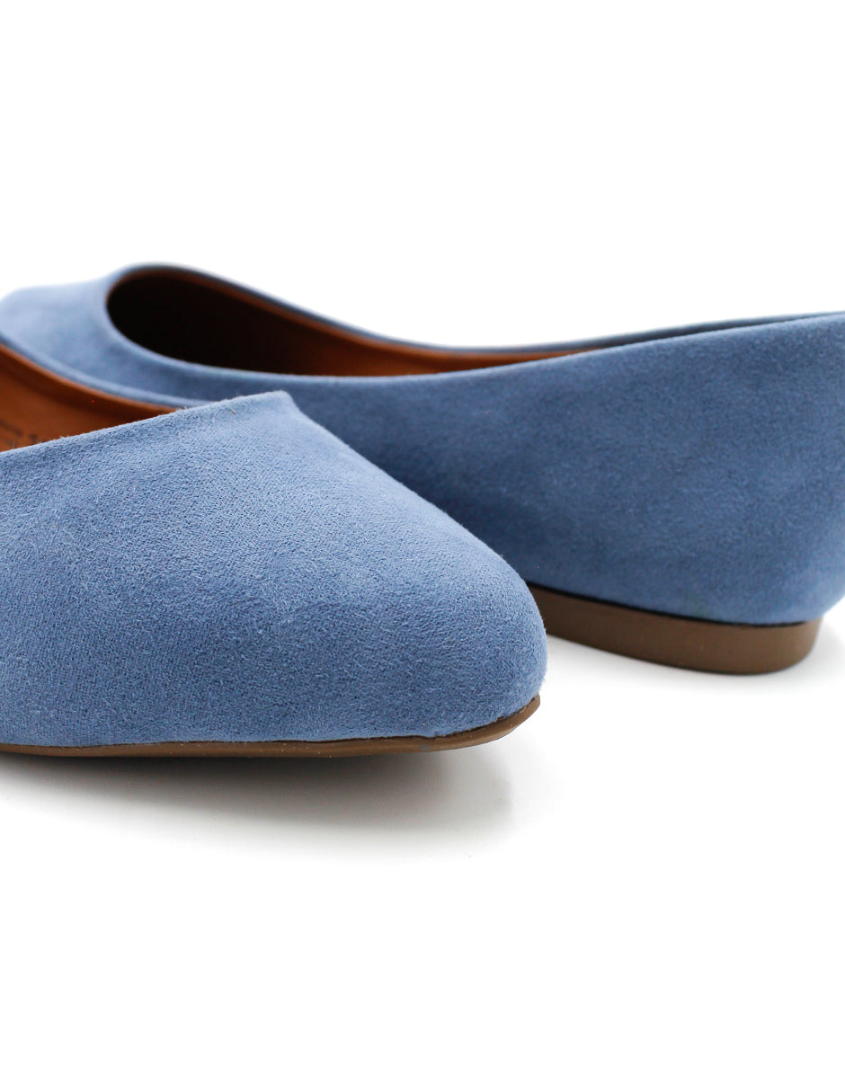 Flats puntales Onne en Gamuza – Azul