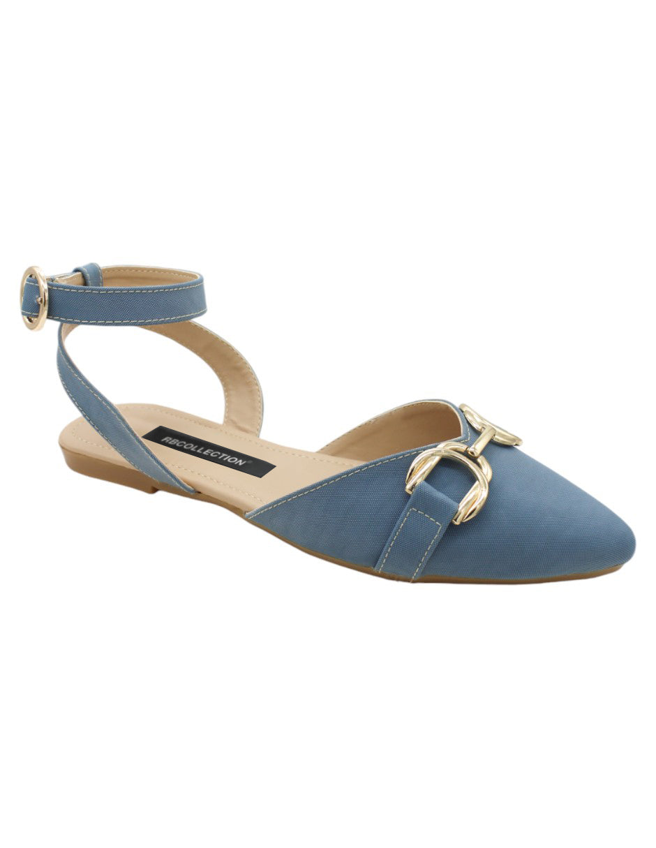 Loafers Exterior Textil Color Azul Para Mujer De RBBASICS