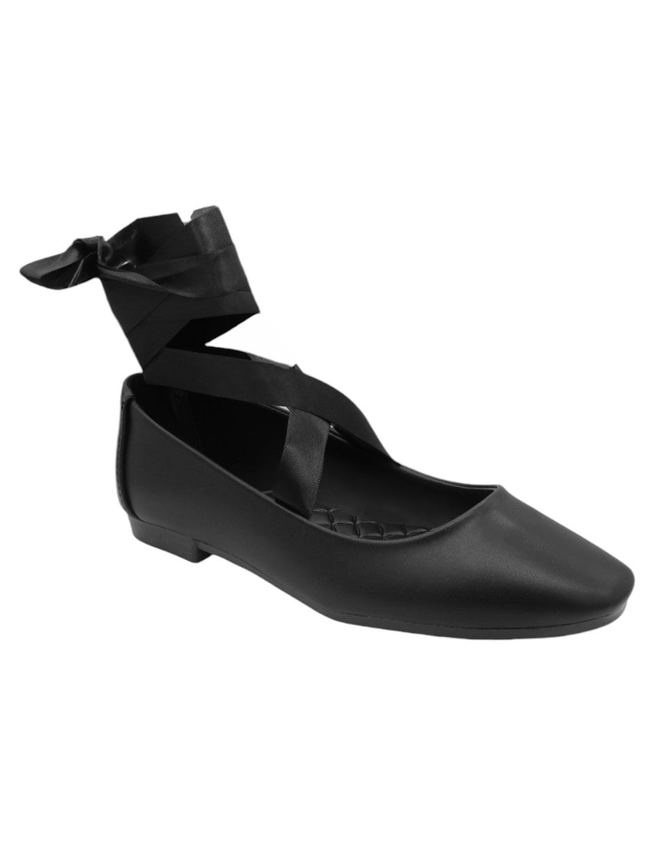 Flats puntales Exterior Piel vegana Color Negro Para Mujer De RBCOLLECTION