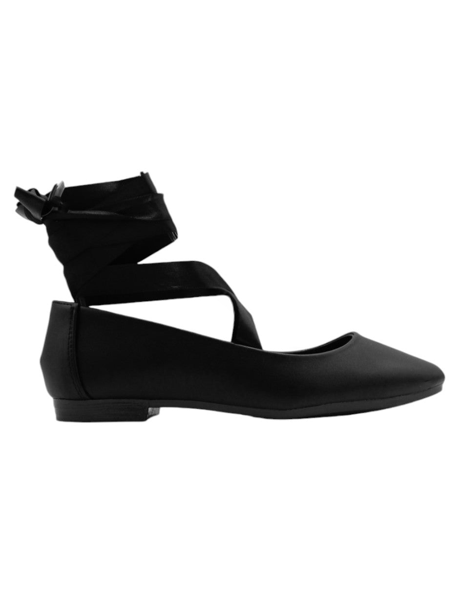 Flats puntales Onne en Piel vegana – Negro