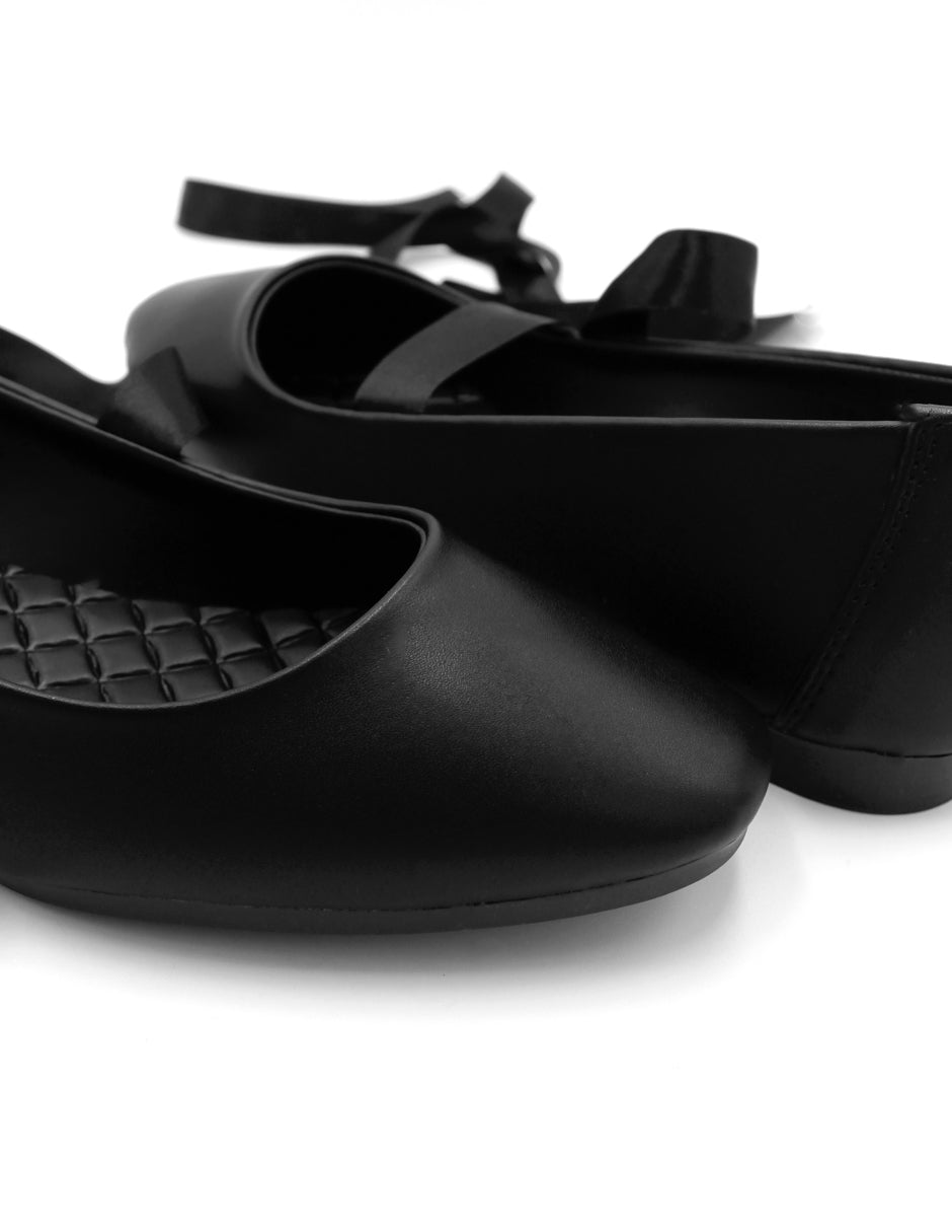 Flats puntales Onne en Piel vegana – Negro