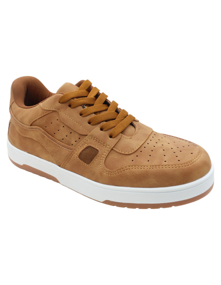 Tenis con cordones Exterior Piel vegana Color Camel Para Hombre De RBCOLLECTION