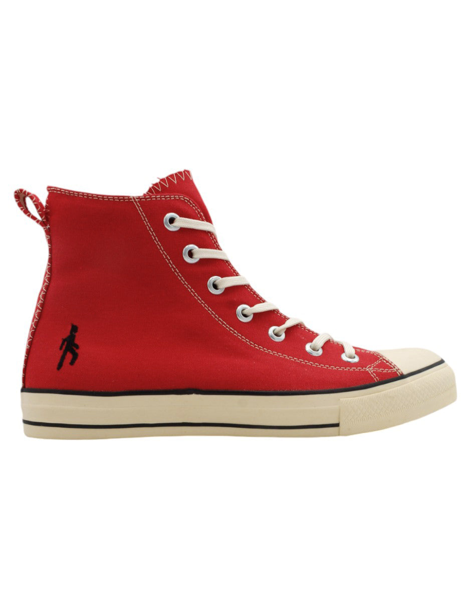 Tenis con cordones Salloker en  Textil - Rojo