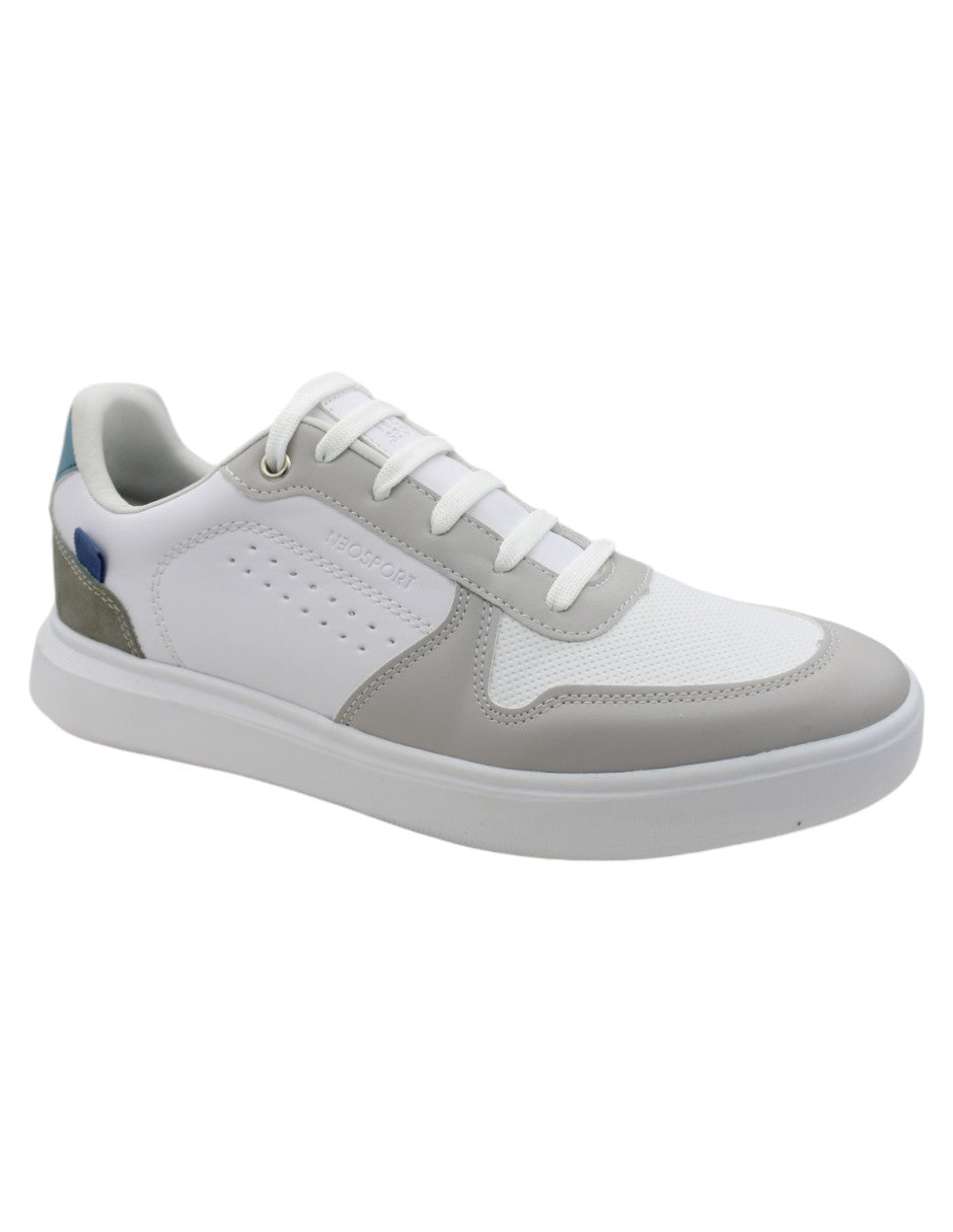 Tenis con cordones Exterior Piel vegana Color Blanco Para Hombre De RBCOLLECTION