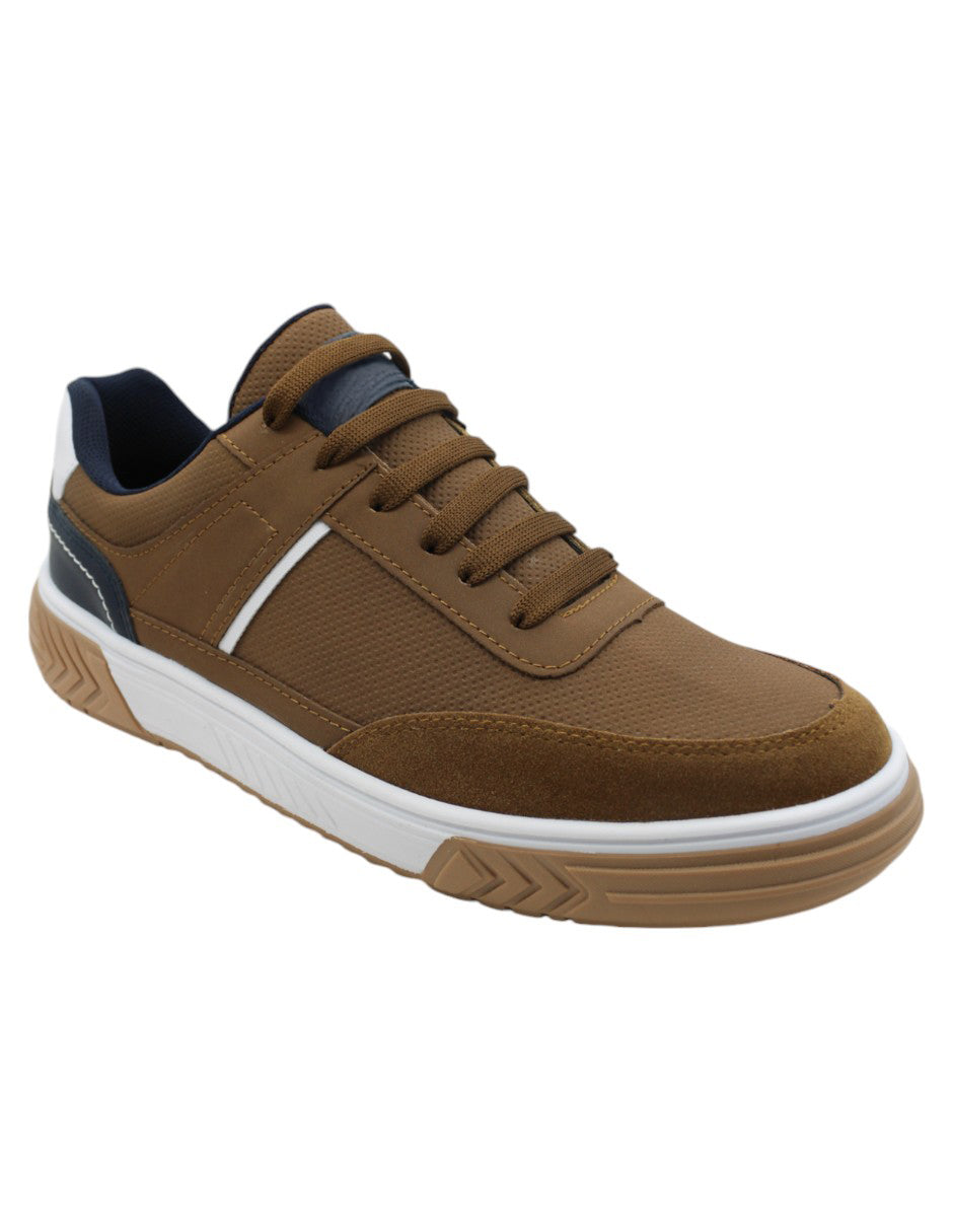 Tenis con cordones Exterior Piel vegana Color Café Para Hombre De RBBASICS