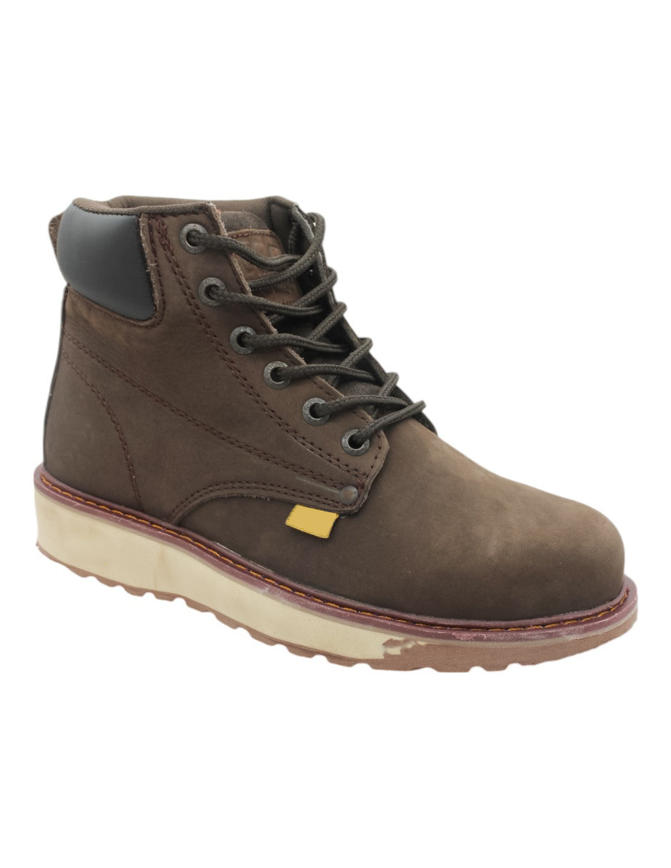 Botas industriales Exterior Piel Color Café Con Negro Para Hombre De RBCOLLECTION