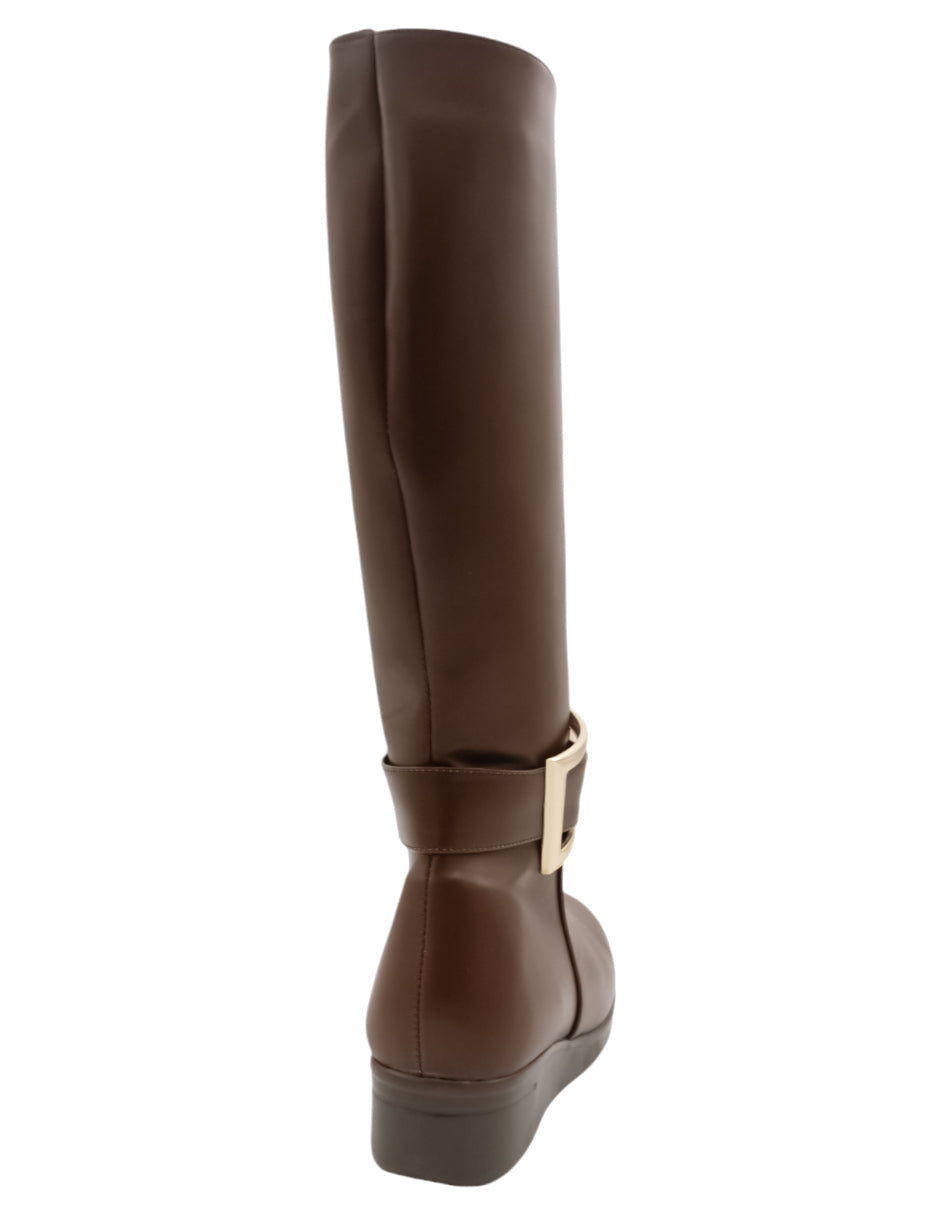 Botas altas Hillie en Piel vegana – Café