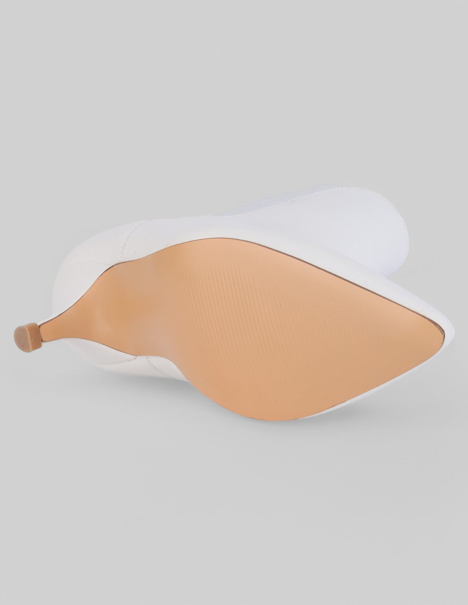 Botín con tacón Kitten en Piel vegana – Blanco