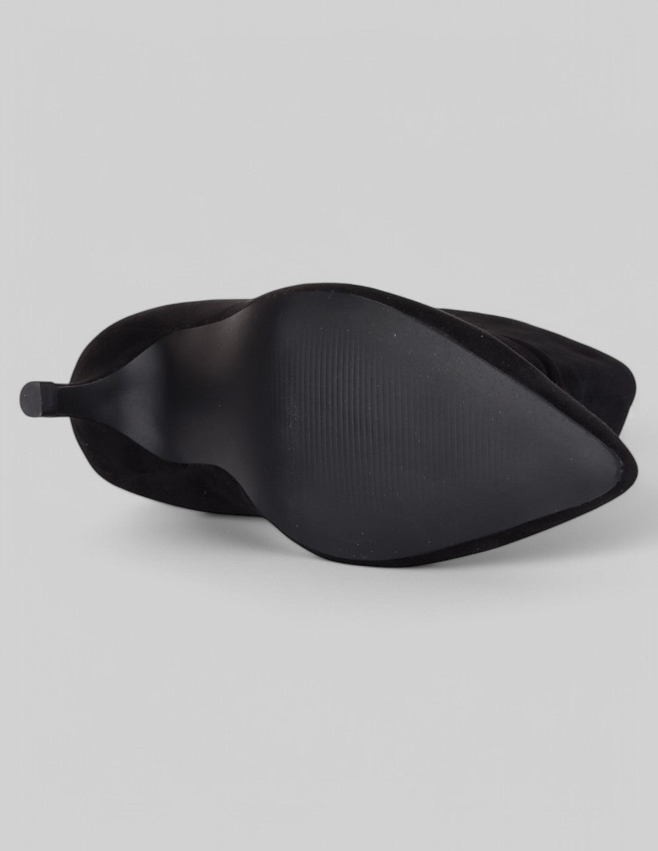 Botín con tacón Nevada en Gamuza sintética – Negro