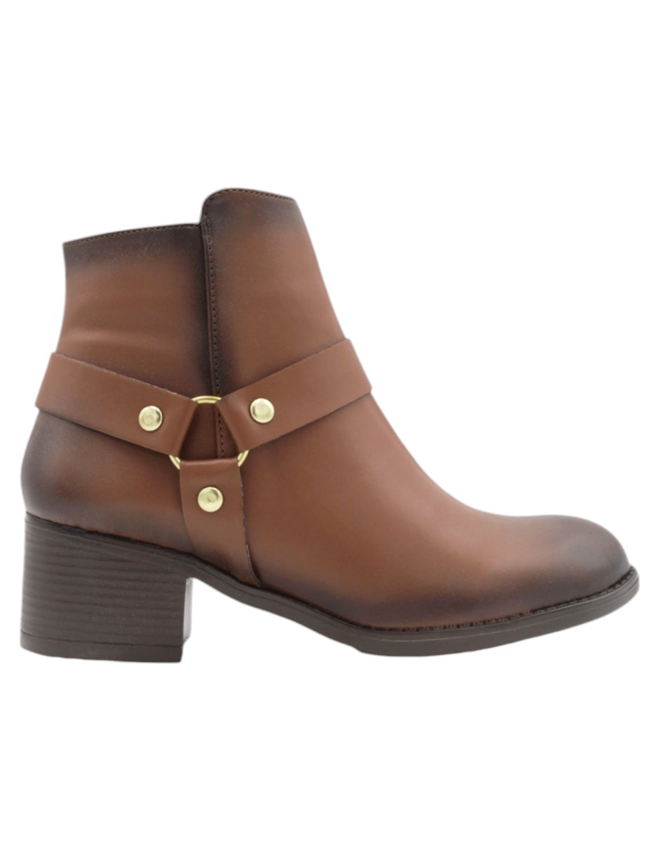 Botín con tacón Wets en Piel vegana – Café