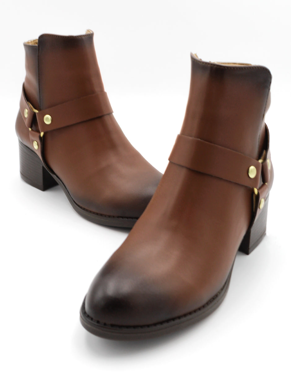 Botín con tacón Wets en Piel vegana – Café