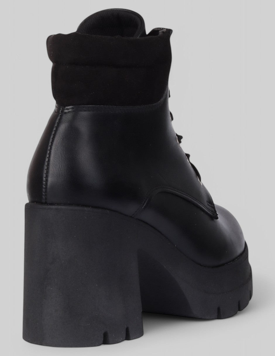 Botín con tacón Bike en Piel vegana – Negro