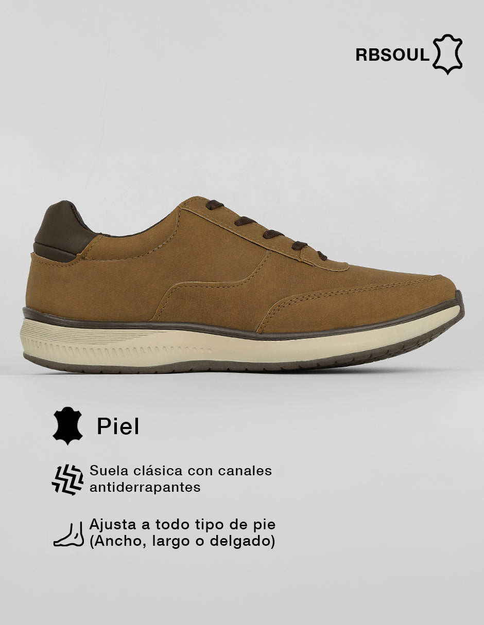 Zapato de confort Brent en Piel – Café