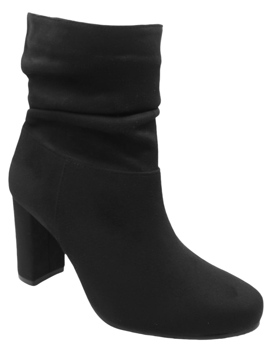 Botín con tacón Exterior Gamuza Color Negro Para Mujer De RBCOLLECTION