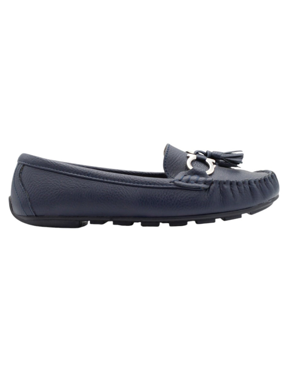 Mocasines Lane en Piel Color Azul