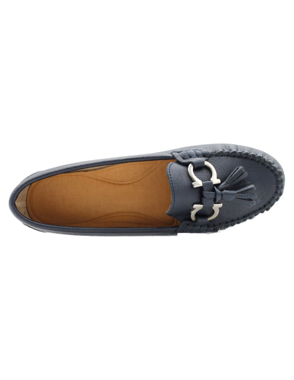 Mocasines Lane en Piel Color Azul