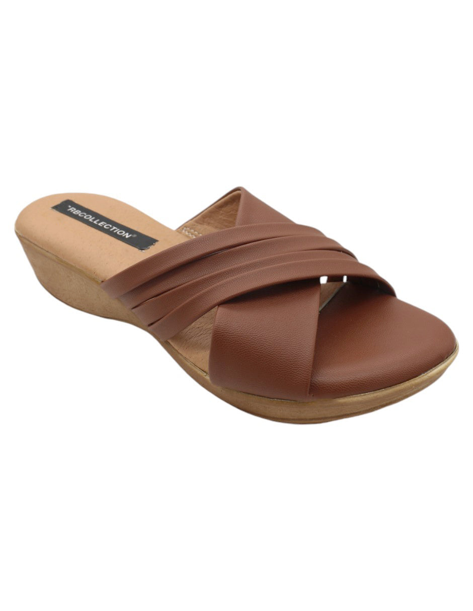 Sandalias con plataforma Exterior Piel vegana Color Café Para Mujer De RBCOLLECTION