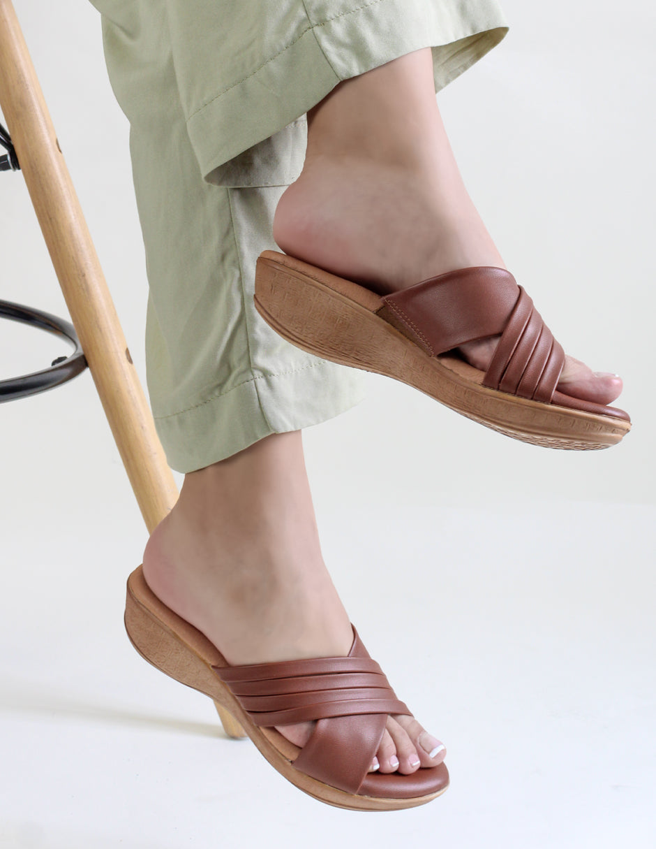 Sandalias con plataforma Ave en Piel vegana – Café
