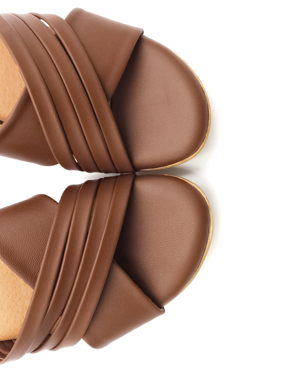 Sandalias con plataforma Ave en Piel vegana – Café