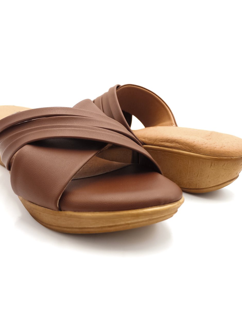 Sandalias con plataforma Ave en Piel vegana – Café