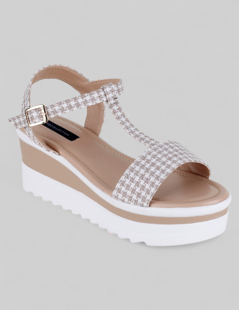 Sandalias con plataforma Soft en Textil – Beige